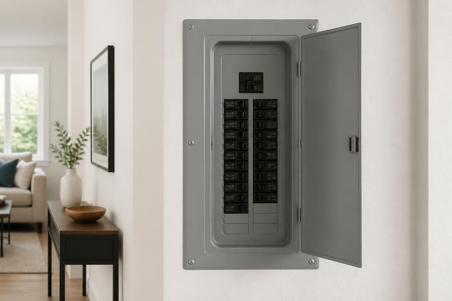 Bright home with a neatly completed electrical installation.
